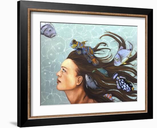 Blue Fish-Leah Saulnier-Framed Giclee Print