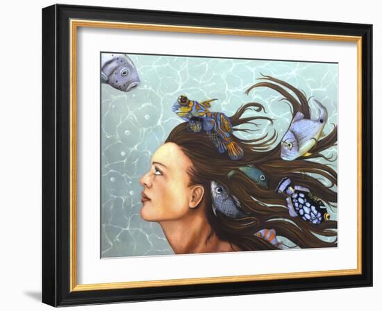 Blue Fish-Leah Saulnier-Framed Giclee Print