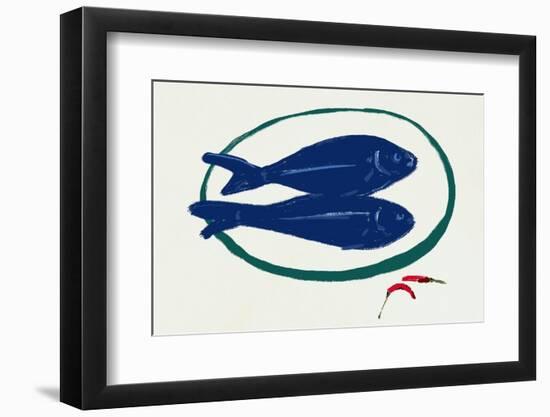 Blue Fishes Still Life-Little Dean-Framed Photographic Print