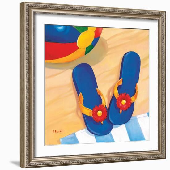 Blue Flip Flops-Paul Brent-Framed Art Print