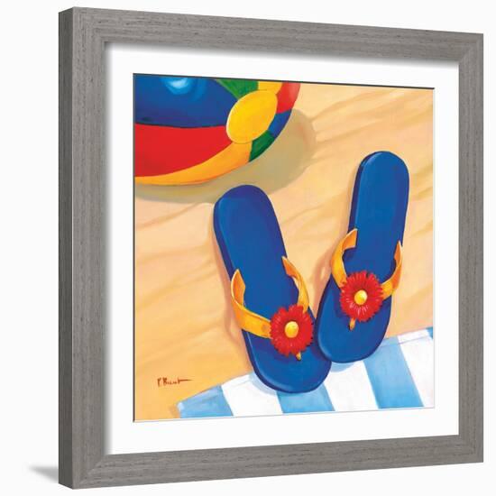 Blue Flip Flops-Paul Brent-Framed Art Print