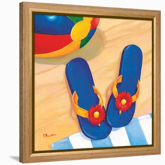 Blue Flip Flops-Paul Brent-Framed Stretched Canvas