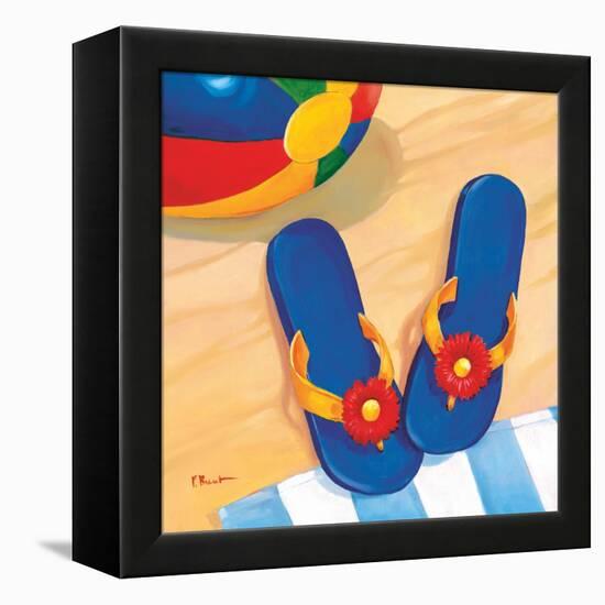 Blue Flip Flops-Paul Brent-Framed Stretched Canvas