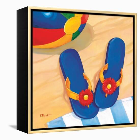 Blue Flip Flops-Paul Brent-Framed Stretched Canvas