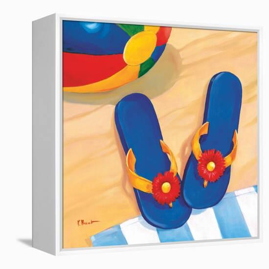 Blue Flip Flops-Paul Brent-Framed Stretched Canvas