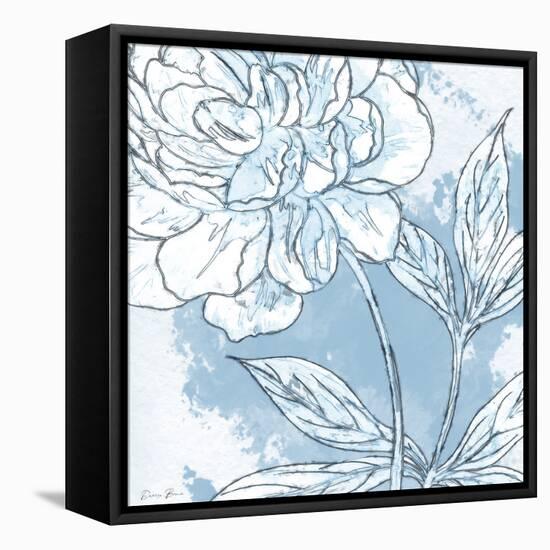 Blue Floral 2-Denise Brown-Framed Stretched Canvas