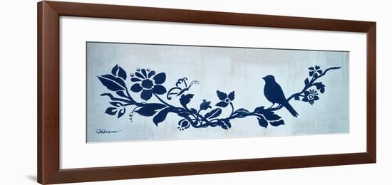 Blue Floral and Bird I-Tiffany Hakimipour-Framed Premium Giclee Print