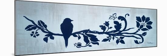 Blue Floral and Bird II-Tiffany Hakimipour-Mounted Art Print