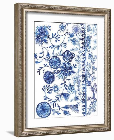 Blue Floral Figures-Paula Mills-Framed Giclee Print