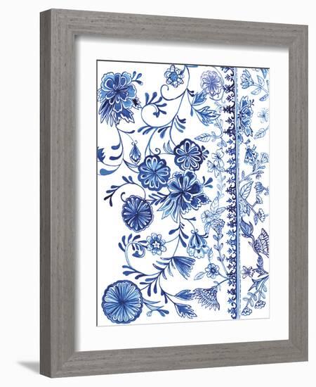 Blue Floral Figures-Paula Mills-Framed Giclee Print
