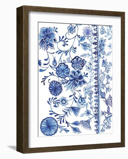 Blue Floral Figures-Paula Mills-Framed Giclee Print