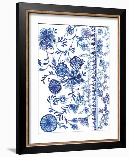 Blue Floral Figures-Paula Mills-Framed Giclee Print