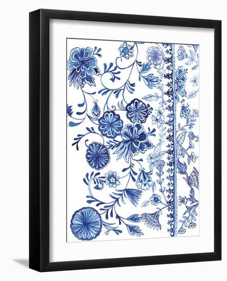 Blue Floral Figures-Paula Mills-Framed Giclee Print