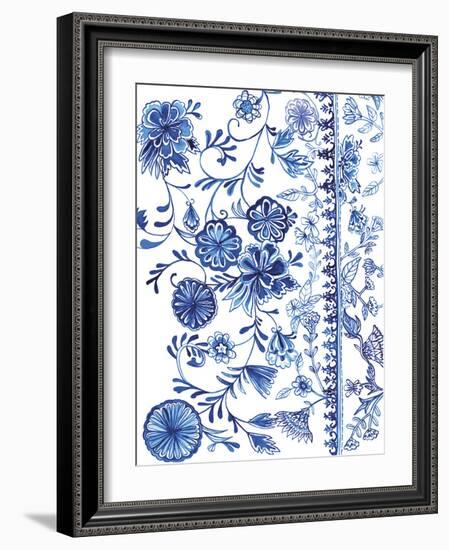 Blue Floral Figures-Paula Mills-Framed Giclee Print