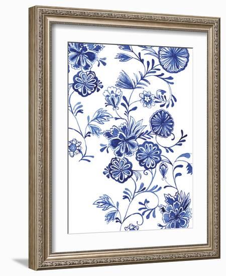 Blue Floral Forms-Paula Mills-Framed Giclee Print