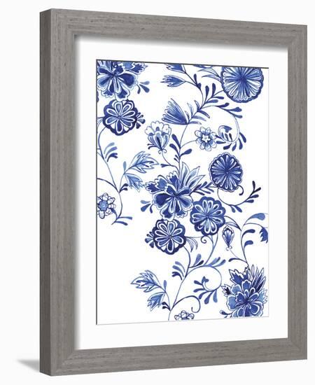 Blue Floral Forms-Paula Mills-Framed Giclee Print