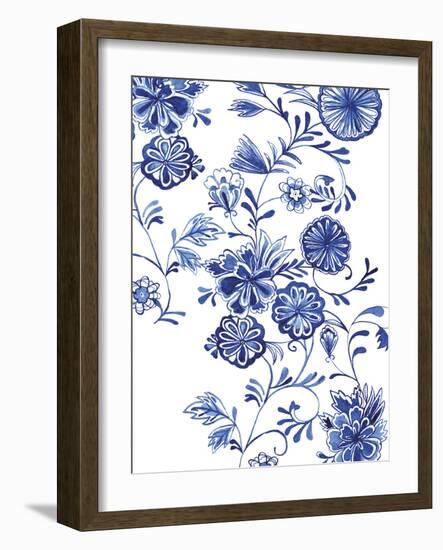 Blue Floral Forms-Paula Mills-Framed Giclee Print