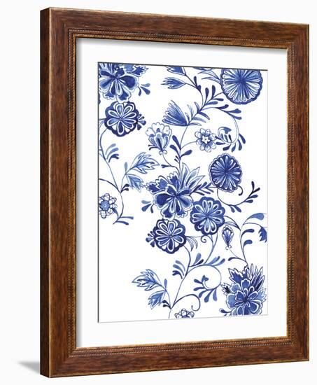 Blue Floral Forms-Paula Mills-Framed Giclee Print