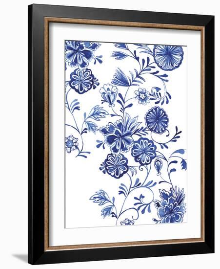 Blue Floral Forms-Paula Mills-Framed Giclee Print