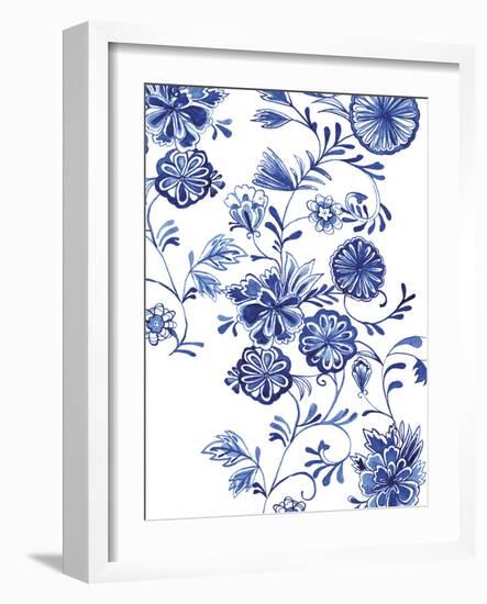 Blue Floral Forms-Paula Mills-Framed Giclee Print