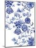 Blue Floral Forms-Paula Mills-Mounted Giclee Print