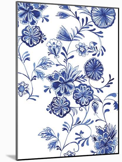 Blue Floral Forms-Paula Mills-Mounted Giclee Print