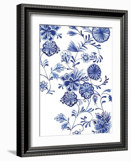 Blue Floral Forms-Paula Mills-Framed Giclee Print