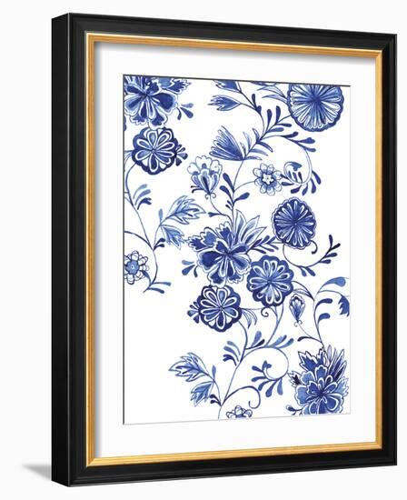 Blue Floral Forms-Paula Mills-Framed Giclee Print