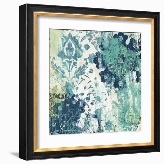 Blue Floral Layers I-June Vess-Framed Art Print