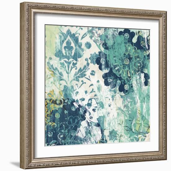 Blue Floral Layers I-June Vess-Framed Art Print