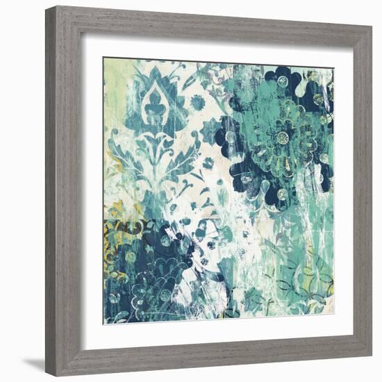 Blue Floral Layers I-June Vess-Framed Art Print