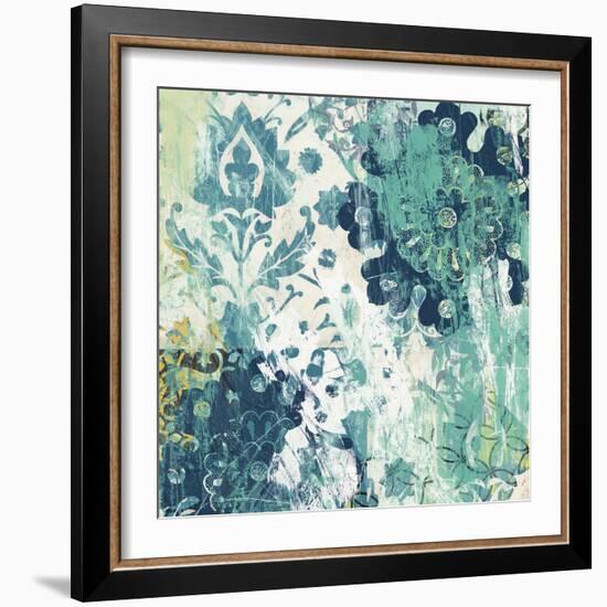 Blue Floral Layers I-June Vess-Framed Art Print