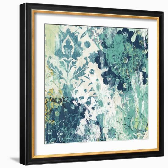 Blue Floral Layers I-June Vess-Framed Art Print