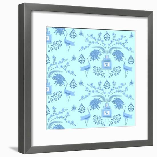 Blue Floral Scent-Claire Huntley-Framed Giclee Print