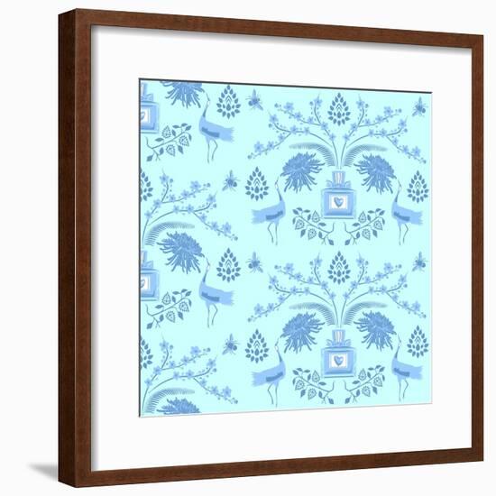 Blue Floral Scent-Claire Huntley-Framed Giclee Print