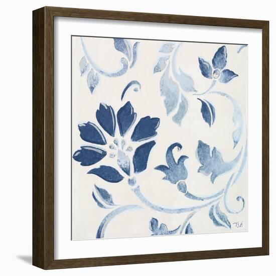 Blue Floral Shimmer I-Tiffany Hakimipour-Framed Art Print