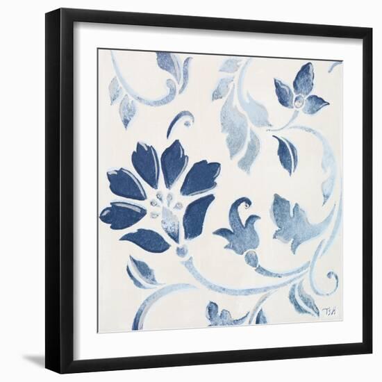 Blue Floral Shimmer I-Tiffany Hakimipour-Framed Art Print