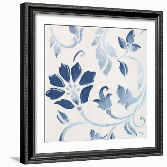 Blue Floral Shimmer I-Tiffany Hakimipour-Framed Art Print