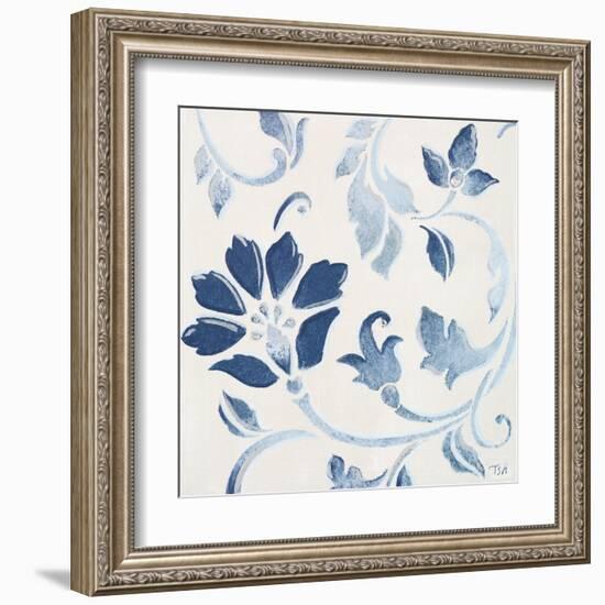 Blue Floral Shimmer I-Tiffany Hakimipour-Framed Art Print