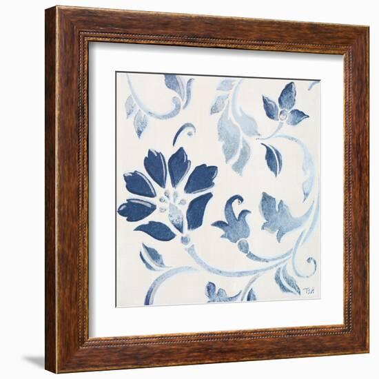 Blue Floral Shimmer I-Tiffany Hakimipour-Framed Art Print