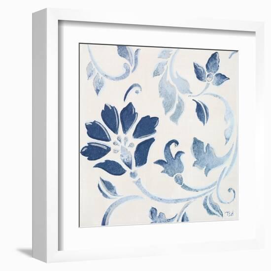 Blue Floral Shimmer I-Tiffany Hakimipour-Framed Art Print