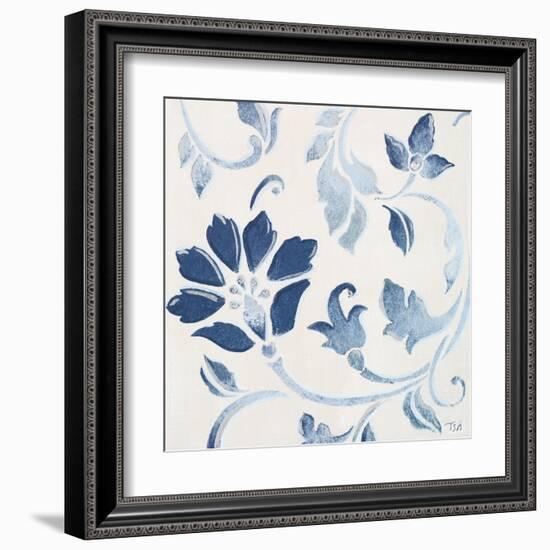 Blue Floral Shimmer I-Tiffany Hakimipour-Framed Art Print