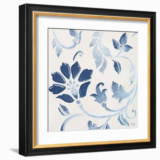 Blue Floral Shimmer I-Tiffany Hakimipour-Framed Art Print