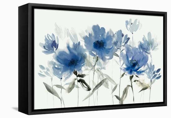 Blue Floral Trio-Aria K-Framed Stretched Canvas
