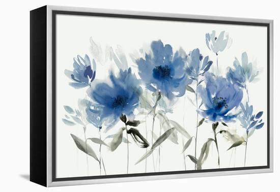 Blue Floral Trio-Aria K-Framed Stretched Canvas