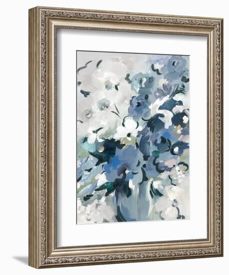 Blue Floral Vase-null-Framed Premium Giclee Print