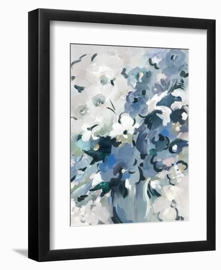 Blue Floral Vase-null-Framed Premium Giclee Print
