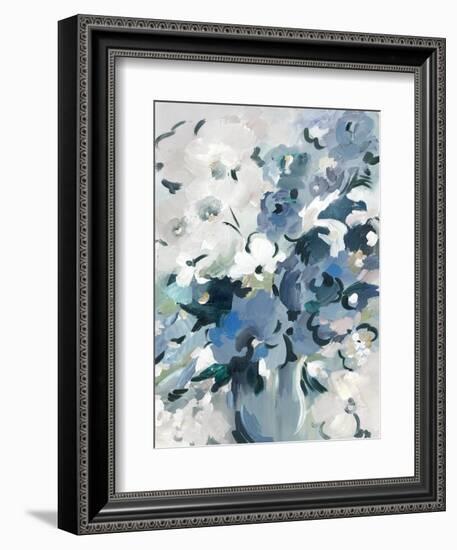 Blue Floral Vase-null-Framed Premium Giclee Print