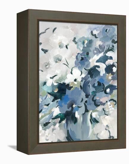 Blue Floral Vase-null-Framed Stretched Canvas