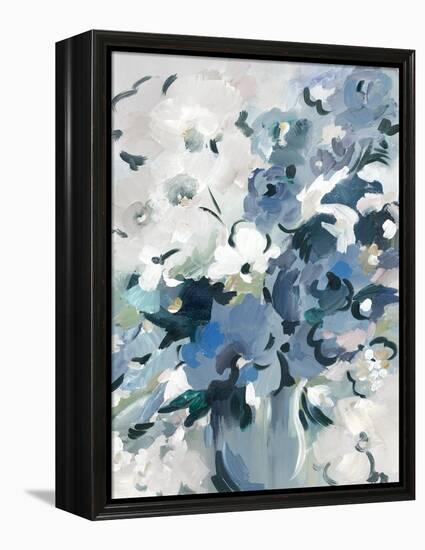 Blue Floral Vase-null-Framed Stretched Canvas